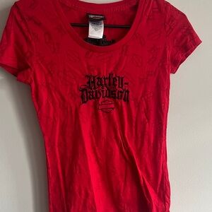 Vintage Harley-Davidson Crimson Tee with Black Logo